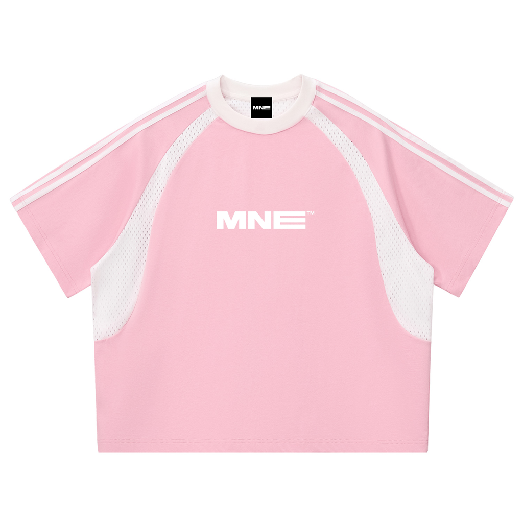 MNE Contrast Panel Mesh Tee