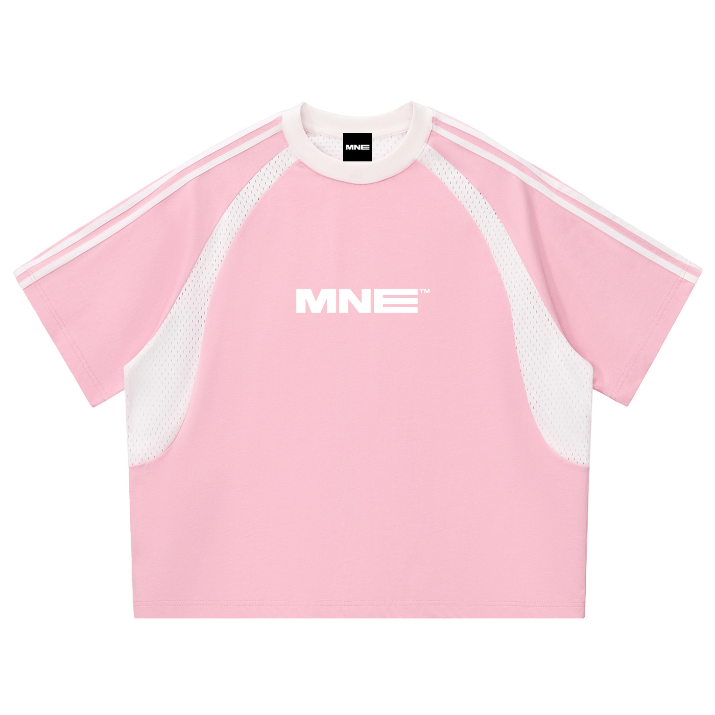 MNE Contrast Panel Mesh Tee