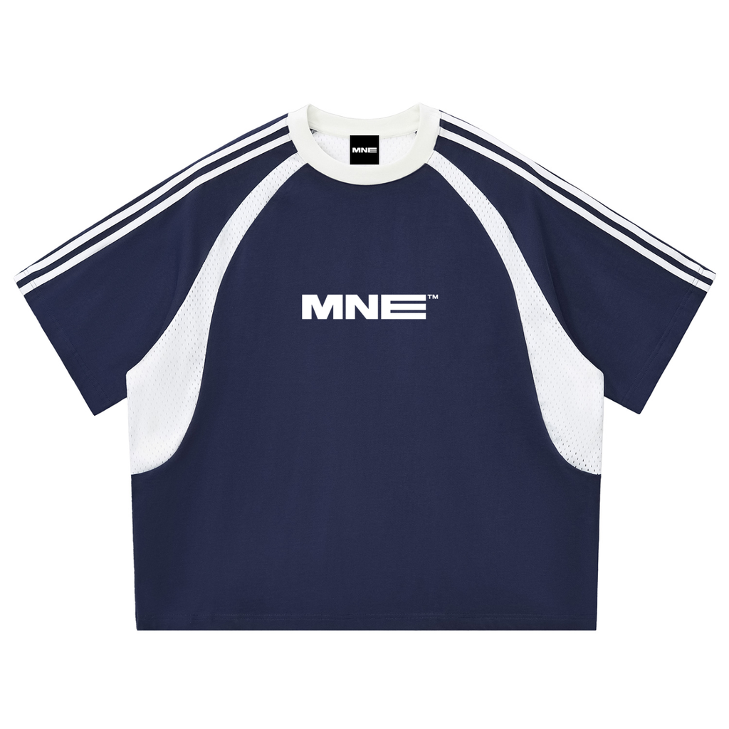 MNE Contrast Panel Mesh Tee