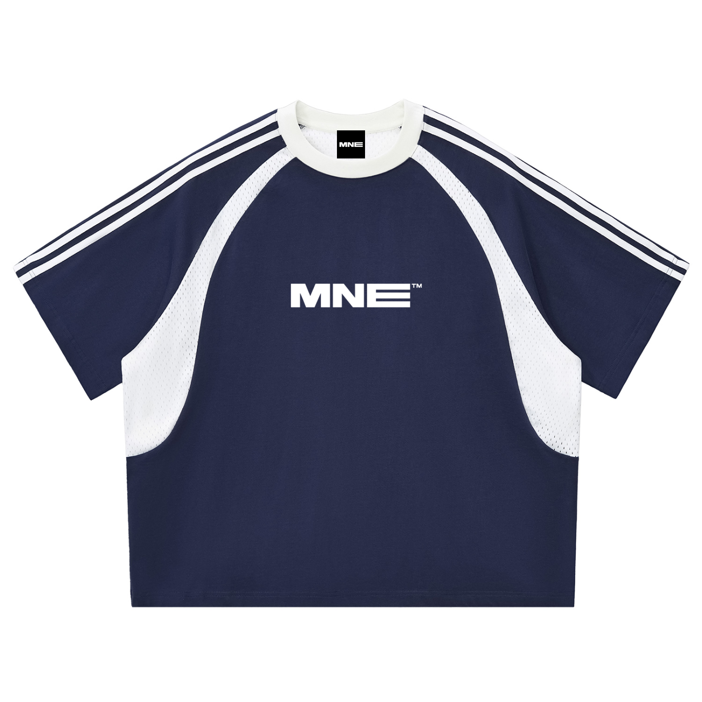 MNE Contrast Panel Mesh Tee