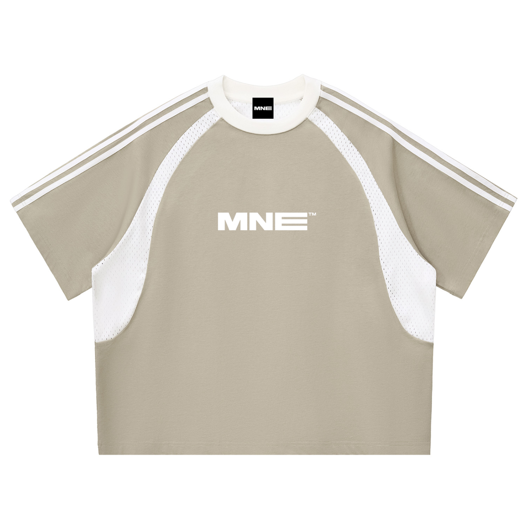 MNE Contrast Panel Mesh Tee